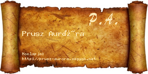 Prusz Auróra névjegykártya